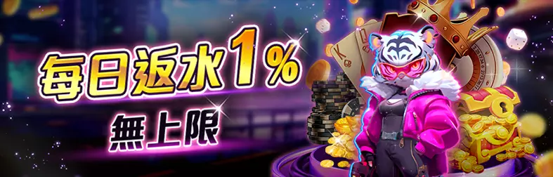 每日返水1%無上限活動主視覺